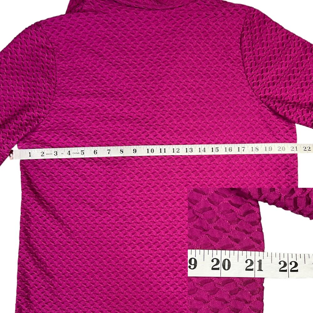 Lane Bryant Textured 3/4 Sleeve Collared Tunic Blouse Plus Size 14/16 Hot Pink - Picture 11 of 14